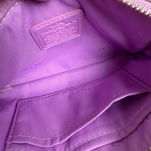 Coach Lavender Purple Lilac Leather Wristlet - Picture 3 of 5